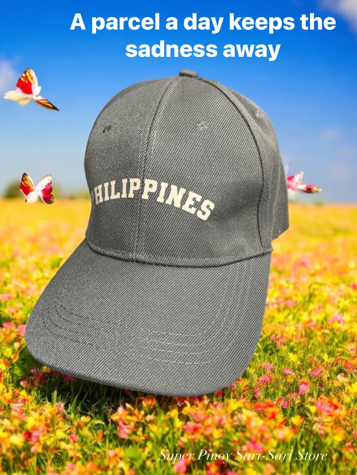 Philippines Baseball Cap – Grey (Adjustable)